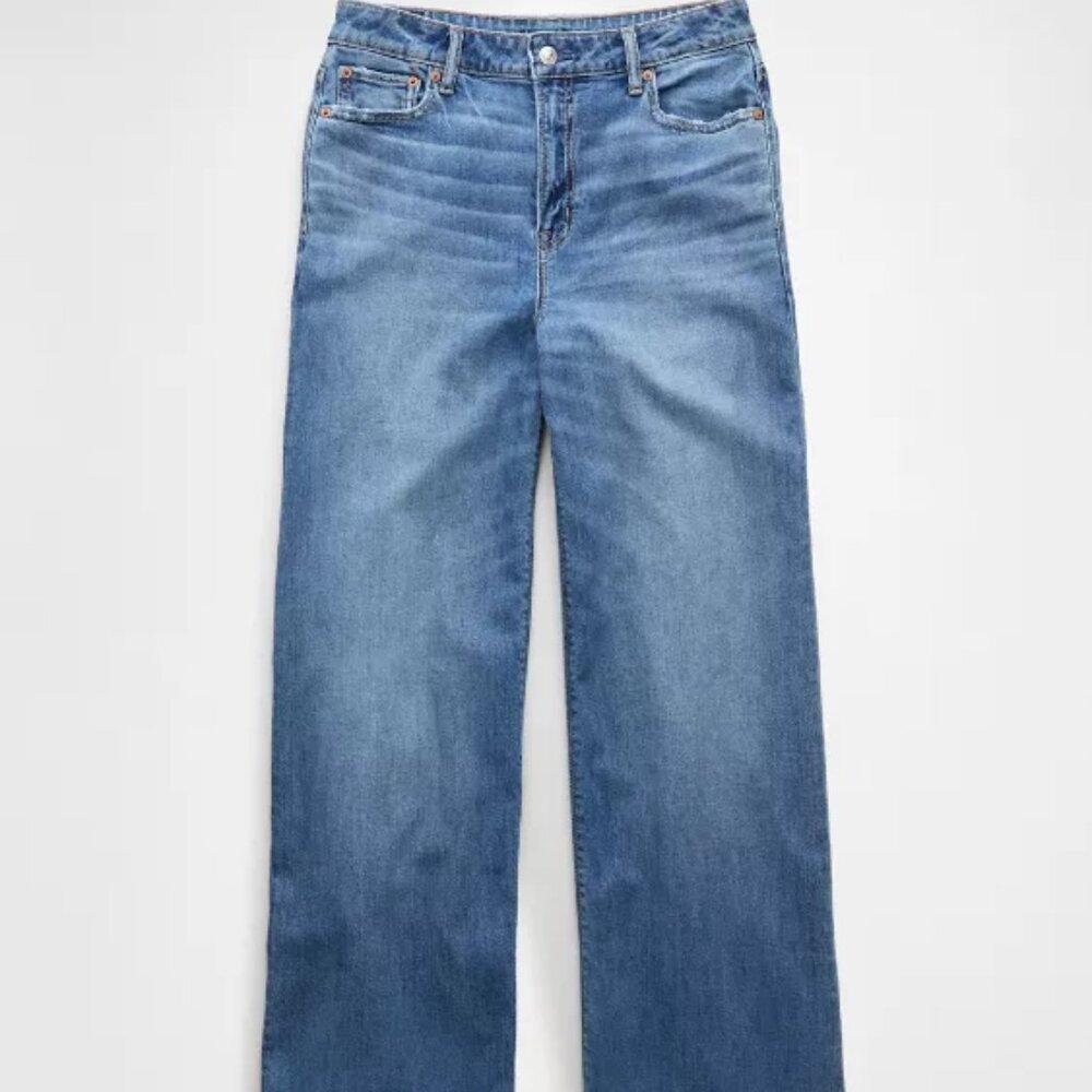 AE Dreamy Drape Stretch Super High-Waisted Baggy Wide-Leg Jean